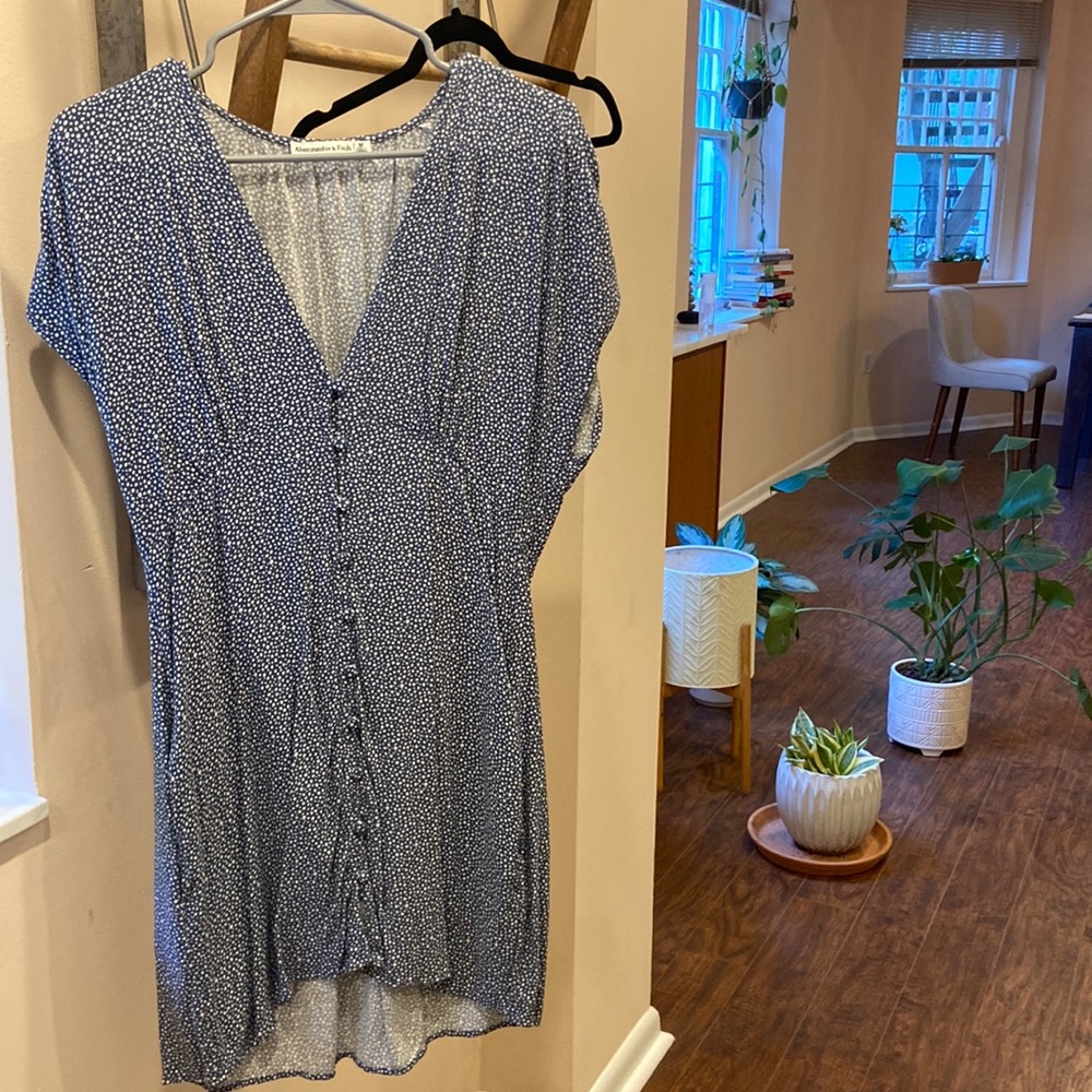 Blue dot print Abercrombie mini dress